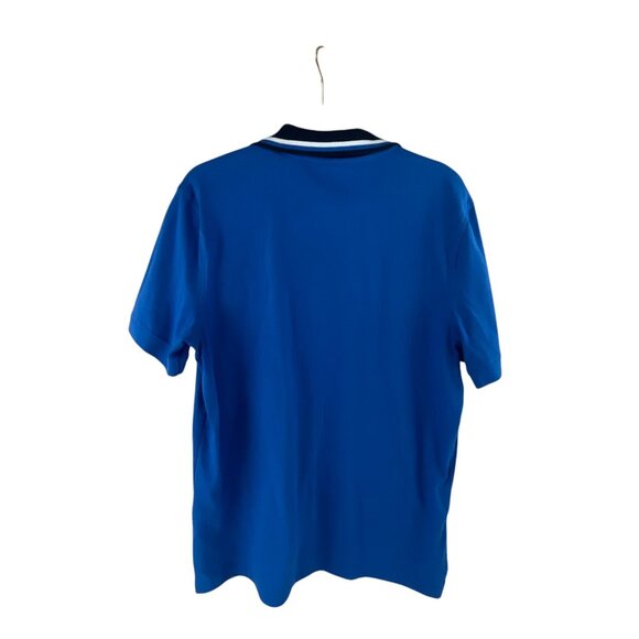 Nautica Mens Blue Polo Shirt Size M Cotton Blend Nautical Logo Short Sleeve - Picture 2 of 7